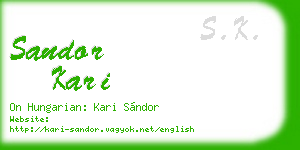 sandor kari business card